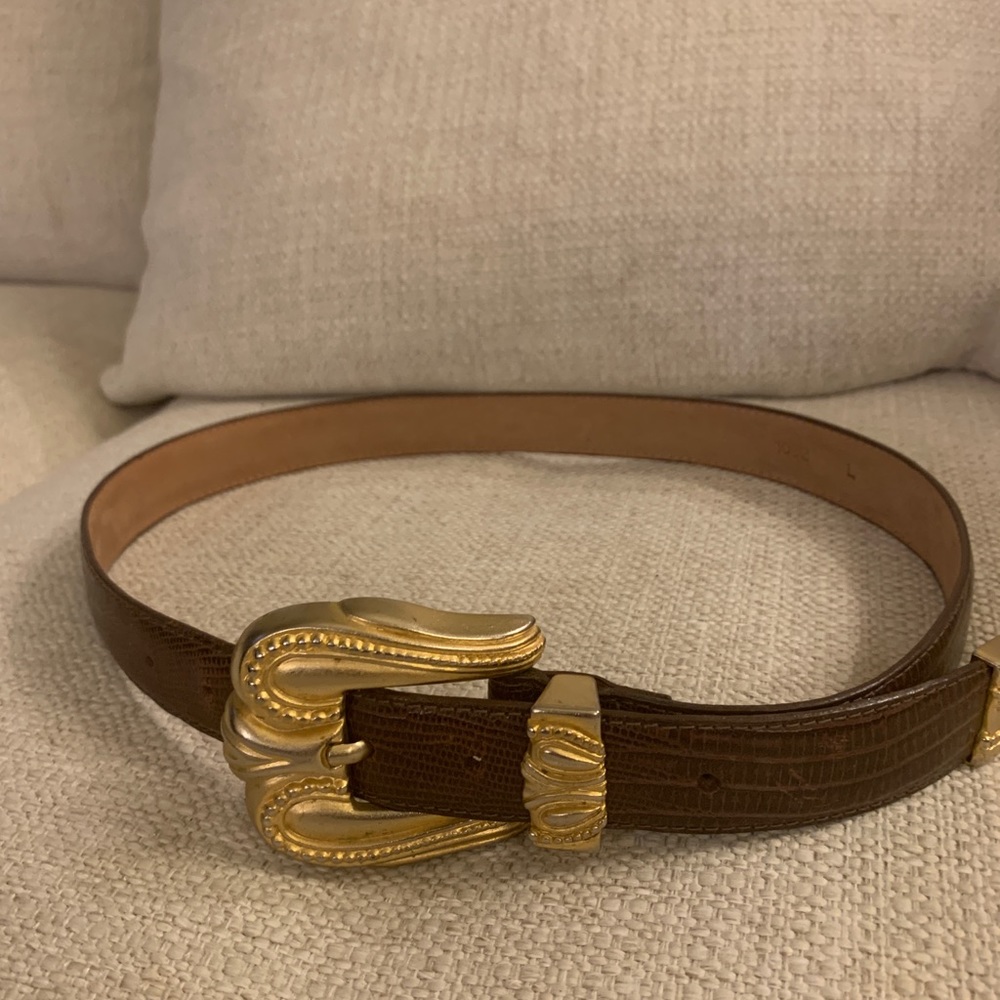 Brown gold Blackwell Italy belt large